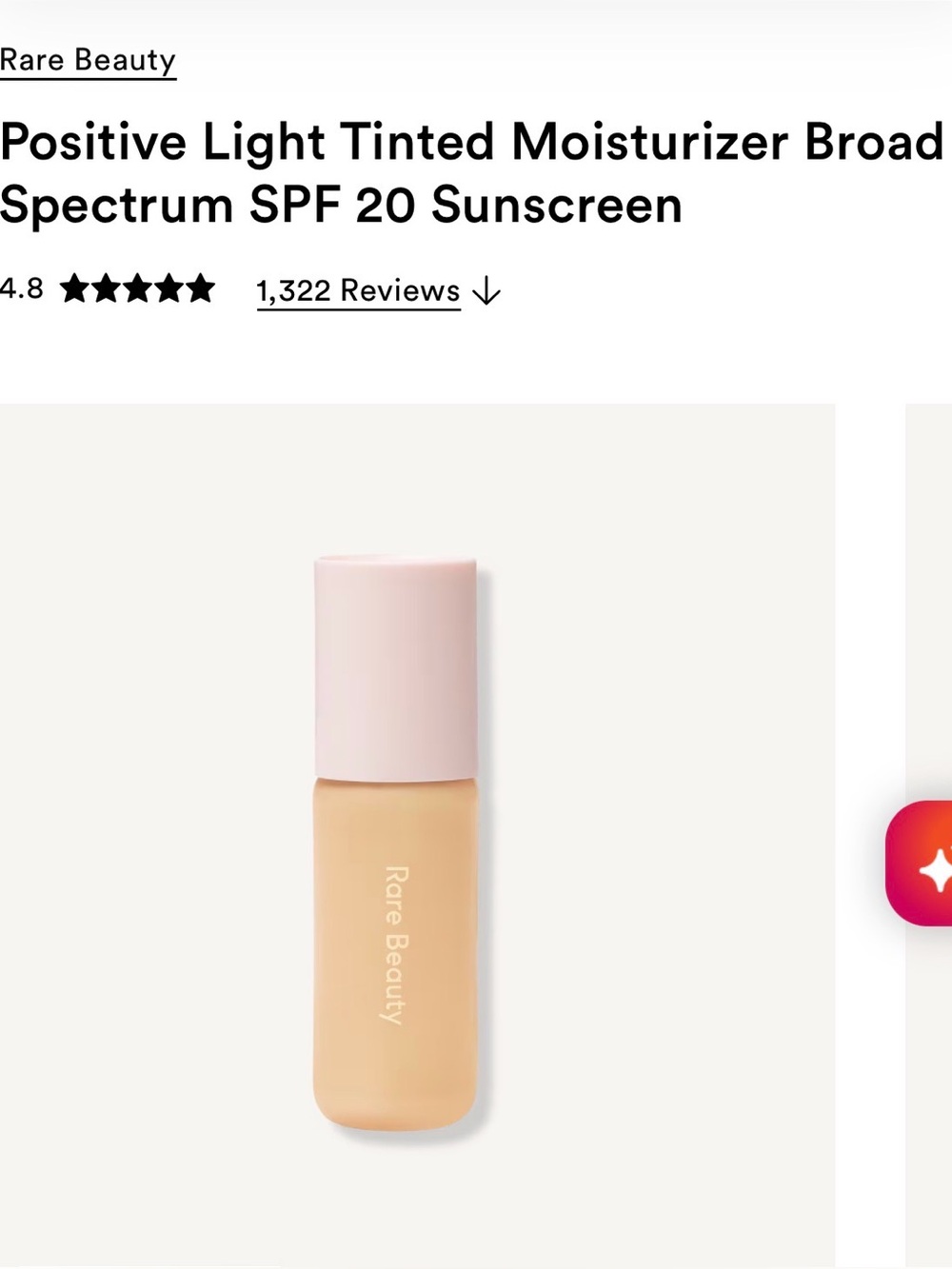 Rare Beauty Positive Light Tinted Moisturizer - SPF 20 (Color 22W)
